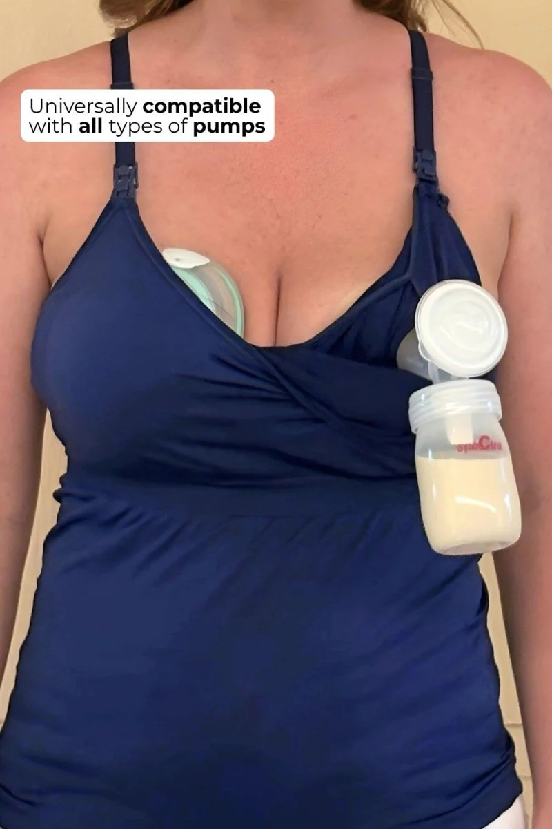 SuperMom® Silhouette Nursing & Pumping Seamless Tank | Indigo - Image 10