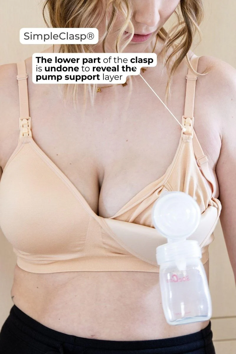 SuperMom® Silhouette Hands-Free Pumping & Nursing Bra | Sunkissed Rose - Image 7