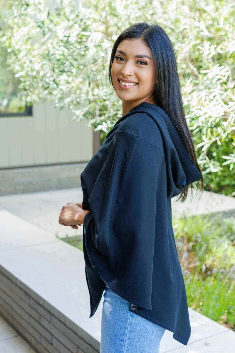Zoe Fleece Hooded Poncho - Image 3